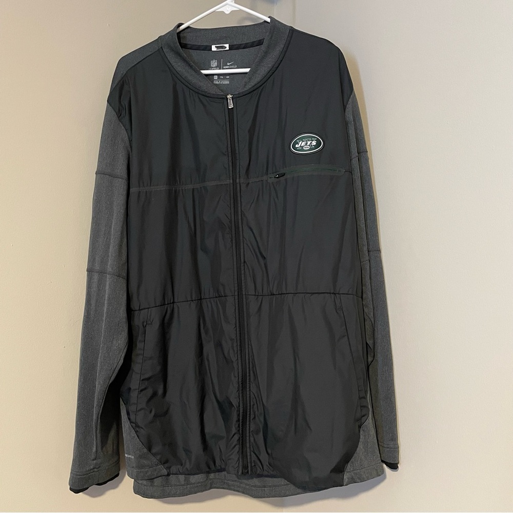 NFL Nike NY Jets Black and Gray Windbreaker Jacket XXL